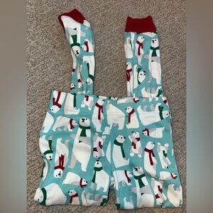 Kids Polar Bear Print Leggings in Teal and White